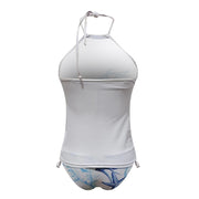 Women'S Swimsuit Tankinis Swimwear Halter Two Piece Bikinis Sets Female Flash Patchwork Bathing Suits Beachwear Bathers 비키니