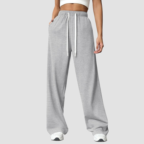 Women’S Fleece Lined Wide Leg Sweatpants High Waisted Drawstring Baggy Baggy Cargo Pants Fall Casual Joggers Tracksuit Pants
