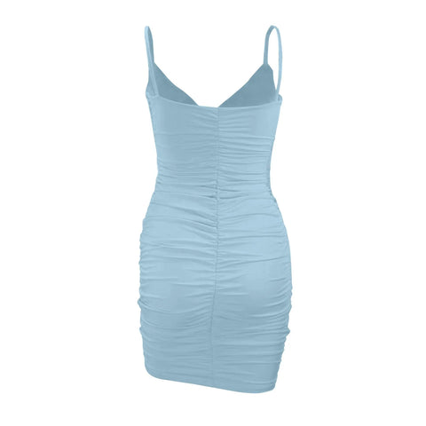 Women Suspenders Party Dress Lady Outfit Sexy Slim Fit Dress V-neck Y2k Clubwear Bodycon Hip-wrapped Mini Dress