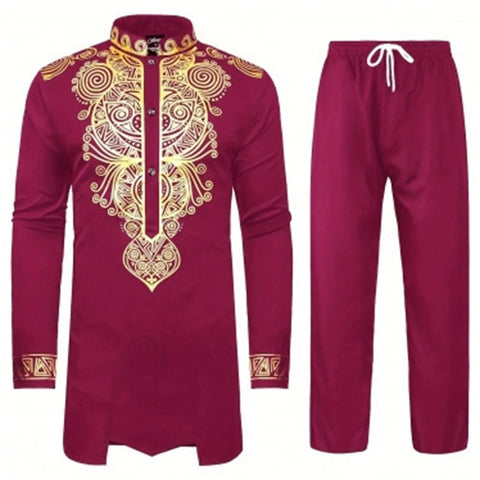 Middle East Traditional Culture Muslim Robe Arab Men's Traditional Clothing 3d Technology Printed Pattern Two Piece Set Clothing