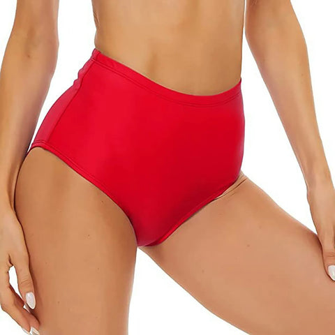 Female Swimwear Swimming Bathing Suit Mid Waist Bikini Bottoms Retro Basic Full Coverage Swimsuit For Woman Summer купальник