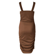 Mini Dress Sexy V Neck Hollow Out Bag Hip Pleated Long Sleeve Casual Party Club Summer Dresses Slimming Wrap Buttocks Skirt