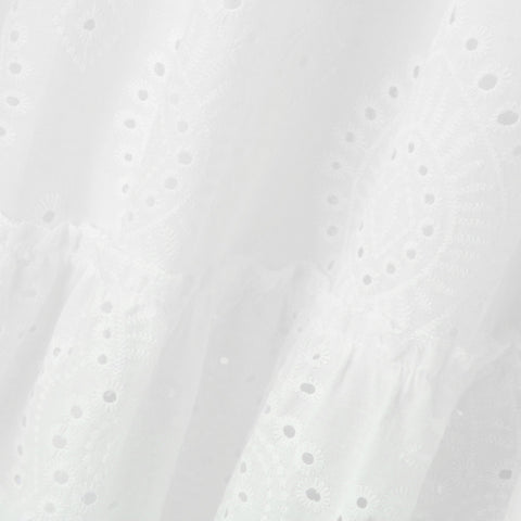 Summer Cotton White Dress For Women Casual Hollow Crochet Bohemian Loose Beach Long Dress Ladies Plus Size Holiday Ruffles Dress