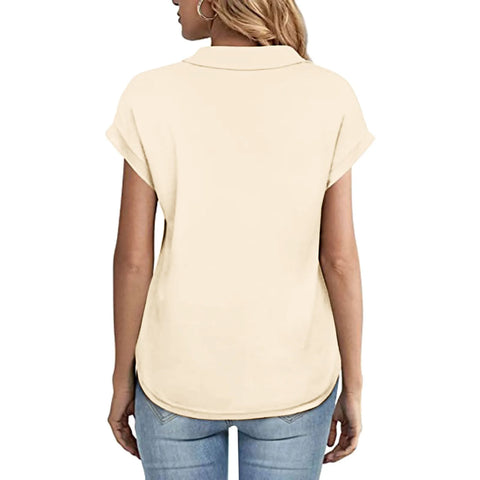 Shirts & Blouses Women'S Short Sleeve With V Neck Tunic Elegant Women'S Blouses Casual Blouse Blusas Elegantes Para Mujer 2024