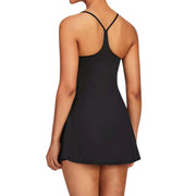 Women Workout Tennis Dress With Built In Bra Shorts Summer Fashion White Flare Sleeve Dress Casual Hollow Out Party A-Line Dress