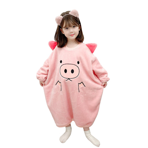 Kids Pajamas Children Sleepwear Onesies Pajamas Set Boys Girls Autumn Winter Fleece Long Sleeve Cartoon Pyjama Flannel Nightwear