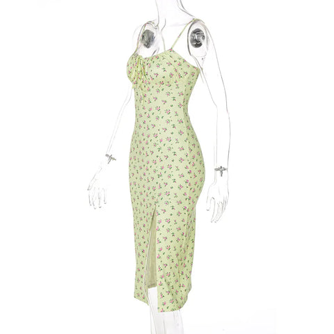 New Women Evening Party Dress Fashion Printing Sexy Dresses Ruched Elegant Floral Beach Vacation Bodycon Streetwear Long Dress