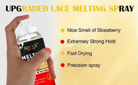 GOIPLE Waterproof Wig Glue Adhesive Extra Hold Melting Spray for Lace Front Hair Wax Stick Edge Control Gel Wig Installation Kit
