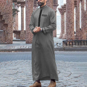 2025 Muslim Men Robe Embroidered Loose Long Skirt Ramadan Prayer Kaftan Pakistan Attire Thobe Gentleman Traditional Dress
