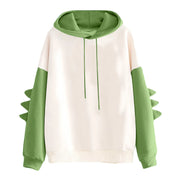 Dinosaur Oversized Cartoon Hoodie Women Fashion Sweatshirt Casual Korean Style Thicken Sweatshirt Winter Harajuku Y2k Hooded
