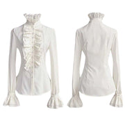 Blouses For Women Business Casual Women Lace Up Solid Long Sleeve Ruffled Tie Shirt Top Blouse Blusas Para Mujer