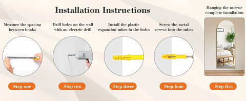 JHK Full Body Wall Mirror 59"x16" Standing Hanging or Wall-Mounted Mirrors with Stand Aluminum Alloy Frame For Bathroom Bedroom