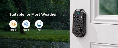 Arpha D280 Keyless Entry Door Lock 5-in-1 Smart Fingerprint Deadbolt with Keypad Electronic Deadbolt Auto-Lock One Touch Lock