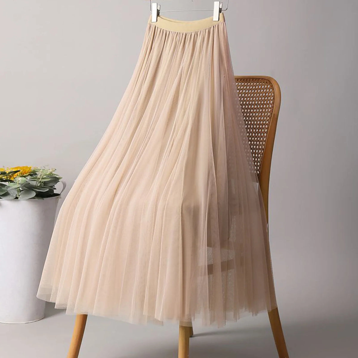Pleated Tulle A-Line Skirt – view 10 of 11