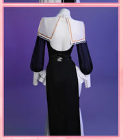 ROLECOS Nun Cosplay Costume Women Uniform Set-Party Halloween Outfit Adult Nun Dress Black Apparel Masquerade Show Costumes