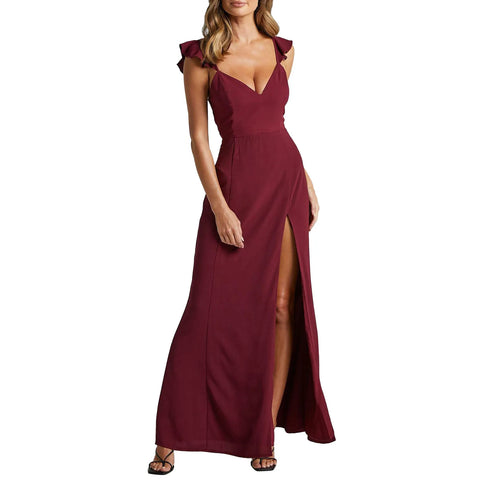 Evening Gowns For Women Formal Womens Sleeveless Ruched Ruffle Formal Evening Dressslim Dresses Vestidos De Fiesta
