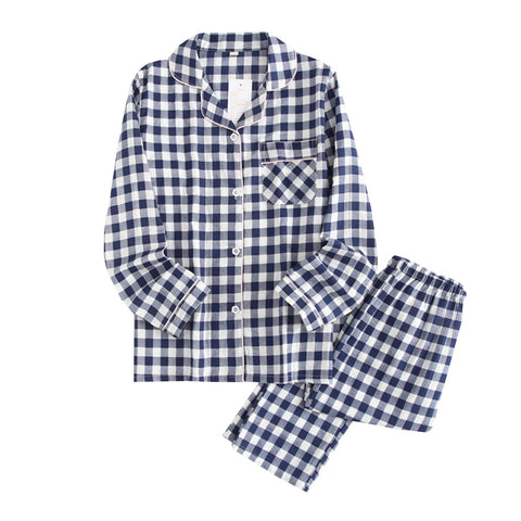 2025 New Children's Pajamas Loose Cotton Nightclothes Two-Piece Set Kids Casual Homewear Plaid Long Sleeve Sleepwear Pajamas Set