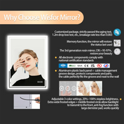 LUVODI 28x36 inch Illuminate Bathroom Mirror with Light Backlit Dimmable Defog Wall-mounted Bath Mirror
