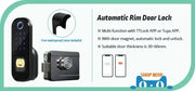 US.EU Electronic Fingerprint Biometric Frosted Panel Digital Smart Door Lock WiFi TUYA or TTLock APP Password IC Card Security