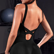 Women Yoga Bodysuit Workout Sleeveless Jumpsuit Gym Clothes Sportswear Fitness Shorts Overalls Suit One Piece Outfit 2025