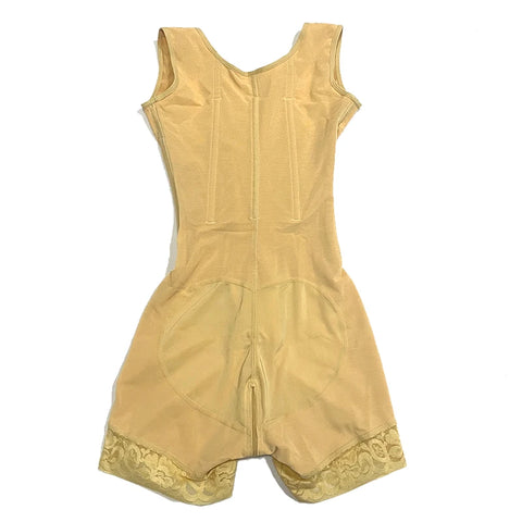 Body Shaper Shapewear Women Bodysuit Colombian Fajas 9-bone High Compression Girdle Double Tummy Control,Open Crotch with Zipper