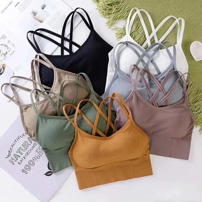 Cross-Back Seamless Sports Bra Tank – main view