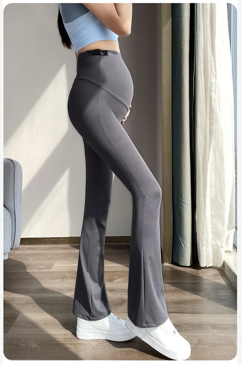 Maternity Leggings for Pregnant Women Yoga Flared High-waisted Trousers Pregnancy Clothes Maternity Yoga Flared Pants