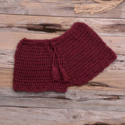 Women's Summer Solid Color Handwoven Crochet Bikini  Shorts Beach Swimming Pants Stretchable Strap Hollow Flat Corner Pants