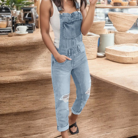 Women Trouser Jeans Casual Women'S Denim Rompers Denim Overalls Ripped Washed Bib Jumpsuits Jeans Women'S джинсы женские 2025