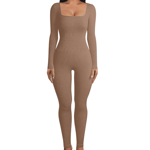 Women's Sexy Jumpsuit Casual Overalls 2025 New Long Sleeve Full Body Female Bodycon Rompers Fashion Solid Baggy Rompers 2025