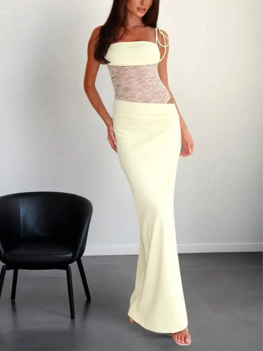 Yellow Lace Bodice Maxi Dress – view 5 of 6