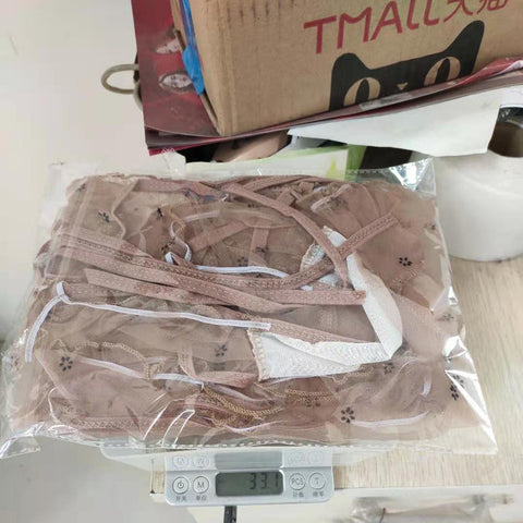 Women Sexy Strapless Sleepwear Two Piece Set One Shoulder Neckline Tulle Bowknot Lace Underwear High Waist Side Ties Thong Set