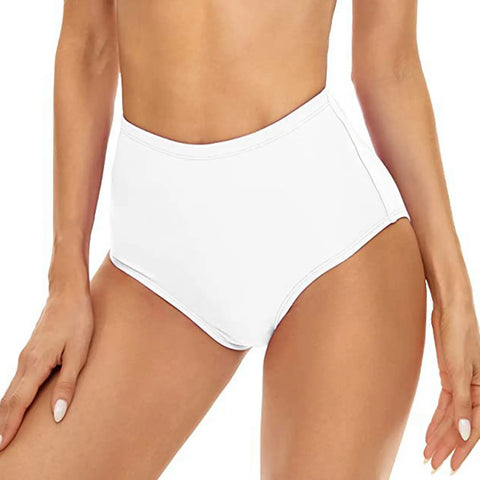 Female Swimwear Swimming Bathing Suit Mid Waist Bikini Bottoms Retro Basic Full Coverage Swimsuit For Woman Summer купальник