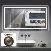 Customized Smart Magic Mirror Full Function Glass Smart Android Tv Mirror Smart Led Bathroom Mirror with Touch Screen Hotel