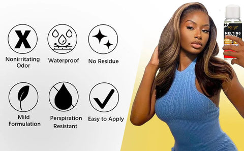 GOIPLE Waterproof Wig Glue Adhesive Extra Hold Melting Spray for Lace Front Hair Wax Stick Edge Control Gel Wig Installation Kit