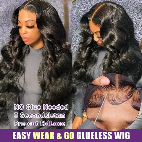 30 inch 100% glueless wigs Body Wave human hair Brazilian 13x6 hd transparent lace front wig human hair closure  7x6 250Density
