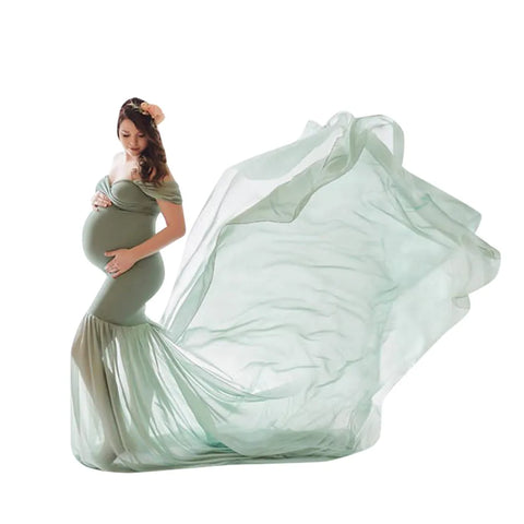 Soft Chiffon Fabric Maternity Photography Props Dress Off Shoulder Sleeveless Solid Maternity Dress Belts одежда для беременных