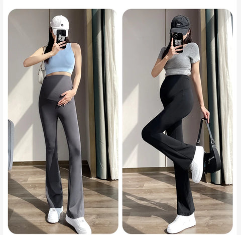 Maternity Leggings for Pregnant Women Yoga Flared High-waisted Trousers Pregnancy Clothes Maternity Yoga Flared Pants