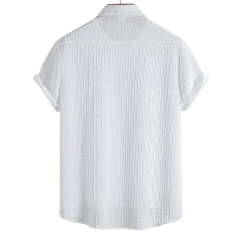 Mens Casual Waffle Shirt Suit Two Piece Solid Short Sleeved Shirt And Shorts Suit Harajuku Casual T-Shirt And Shorts Set