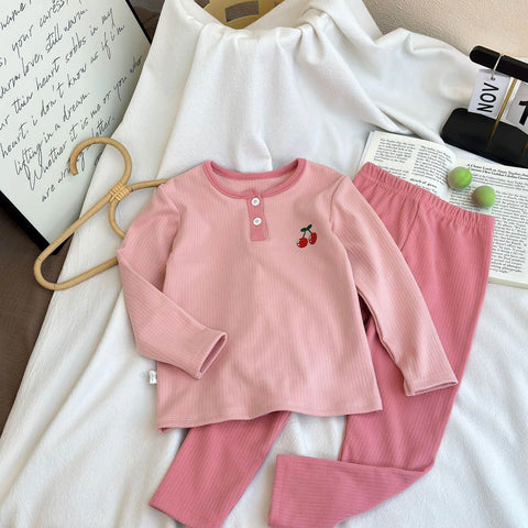 Kid's Sleepwear Sets Autumn Winter Homewear Boys Girls Cartoon Print Long Sleeve T Shirt Long Pants Pajamas Suits Winter Clothes