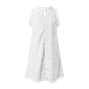 Casual Summer Women Dress Lace Elegant V Neck Sleeveless 3d Floral Embellishment Loose Mini Dresses For Women Clothing 2024