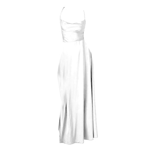 Chiffon Train Women Dress Summer Tank Top Sleeveless Pleated Tank Long Dress Backless Lace Up Sexy Side Slit Dresses 원피스