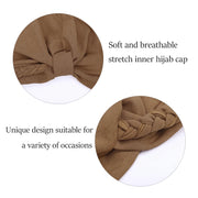 RIMAIRE Braid Design Muslim Inner Hijab Caps 2025 Newest Stretchy Turban Hat Islamic Ladies Hair Cover Cap Casual Hijab Undercap