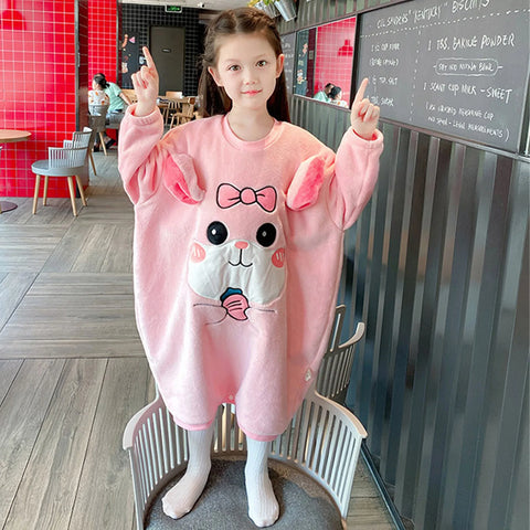 Kids Pajamas Children Sleepwear Onesies Pajamas Set Boys Girls Autumn Winter Fleece Long Sleeve Cartoon Pyjama Flannel Nightwear