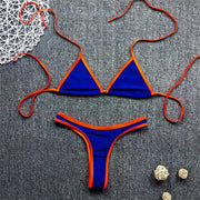 Sexy Micro Bikini Swimsuit 2024 Women Contrasting Colors Swimwear Thong Bikini Sets Brazilian Bathing Suit Beach Wear Biquini