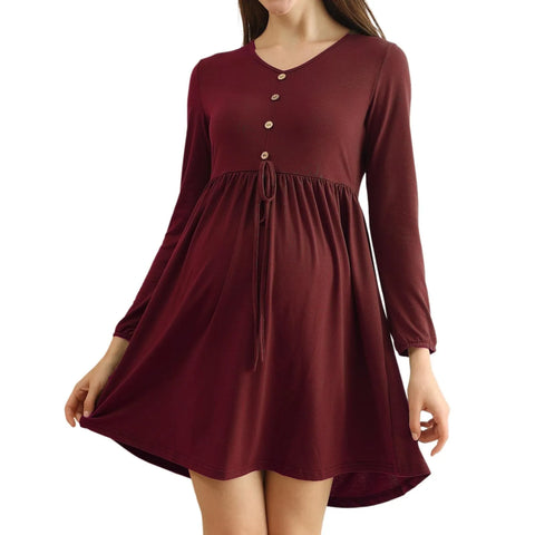 Maternity Dress New Spring Long Sleeve Loose Casual Women's Dresess High Quality High Stretch Pregnant Women Clothing Sleepwear