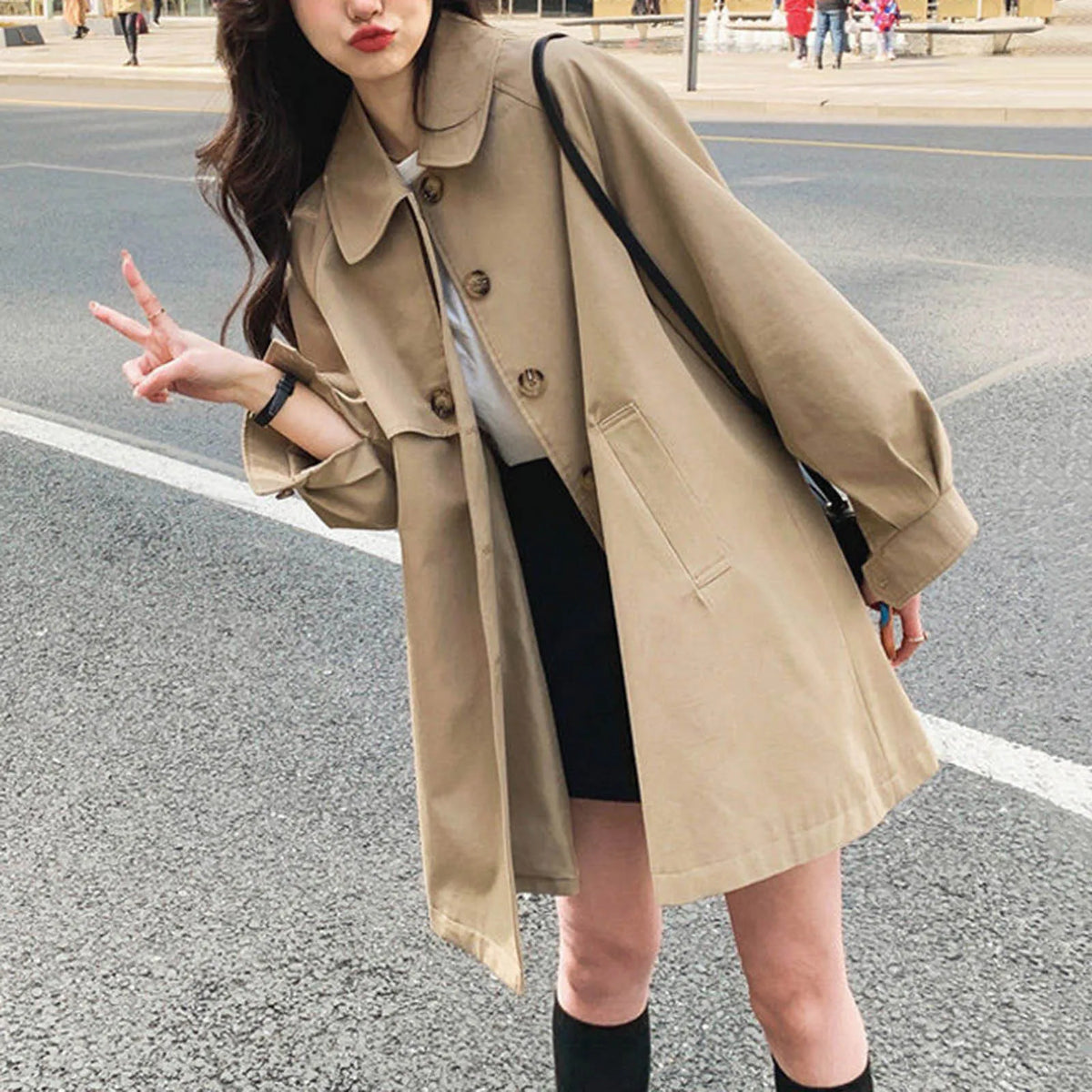 Classic Single-Breasted Trench Coat – main view