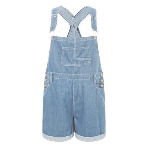 2024 Womens Cowboy Strap Jumpsuit Shorts Denim Loose Pocket Shoulder Strap Jeans Overalls For Women Youthful Woman Clothes