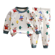 Children Pajamas Winter Clothing Set For Boys Girls O-neck Tops + Long Pants Baby Sleepwear Cartoon Soft Cotton Kids Pyjamas Set