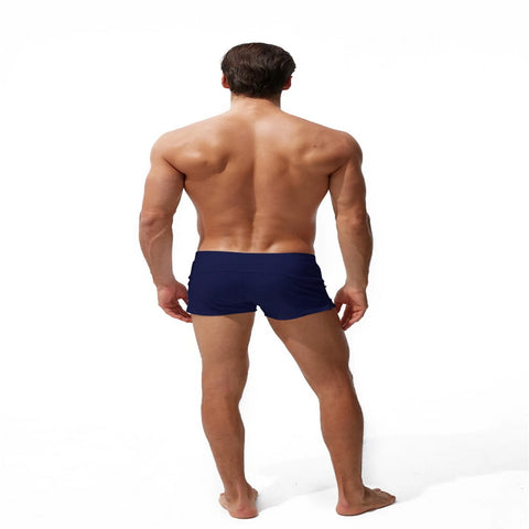 Swimming Trunks Mens Swim Boxer Briefs Swimwear Young Man Swimsuit Beach Wear Surfing Bathing Suit Zipper Pocket Shorts